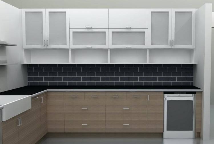 kitchen cabinets with glass