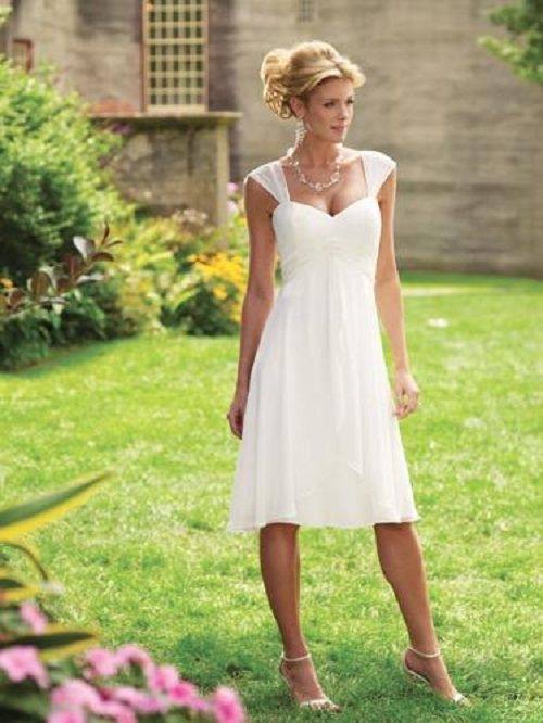 Informal Second Wedding Dresses for older brides | Casual Short Wedding  Dresses with Sleeves Casual … | putting my wedding together, thoughts and  ideas