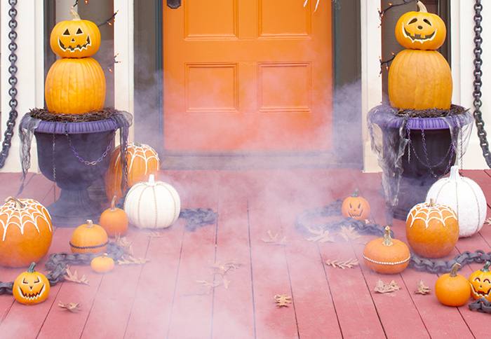 Start with fall door decorations