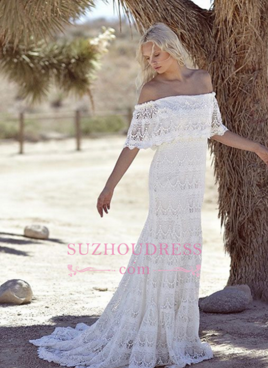 off white strapless petal a line floor length draped chiffon beach wedding dress
