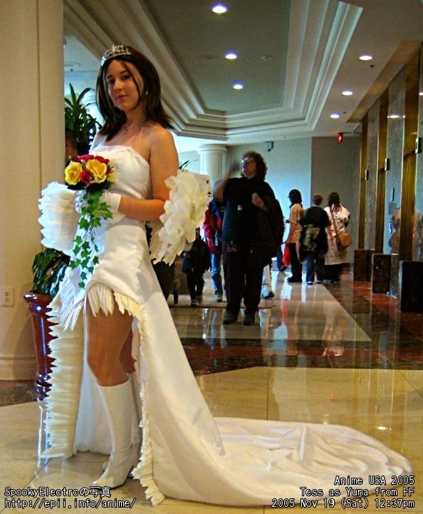 Yuna in a wedding dress