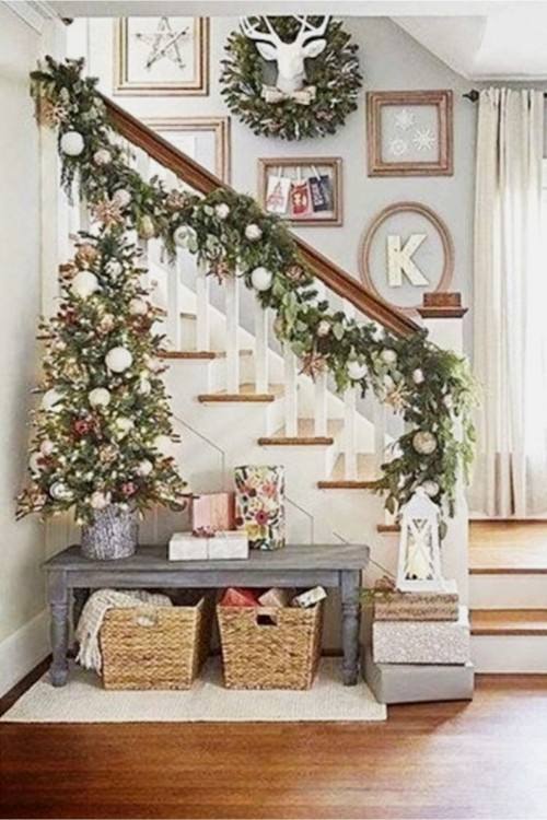 Diy Design Fanatic Christmas Decorating The Foyer Pretty Foyers Img Hall Entrance Decoration Ideas Narrow Small Entryway Mirror Console With Storage Wall