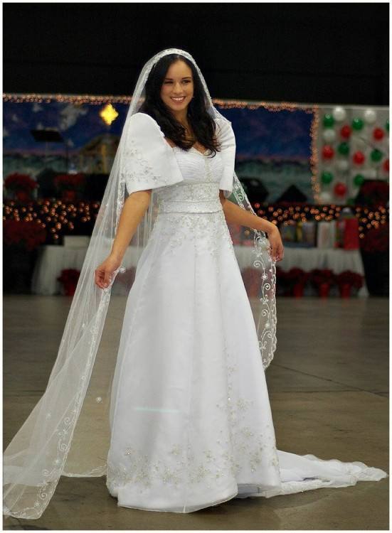 Filipiniana inspired butterfly sleeves wedding dress and barong on groom