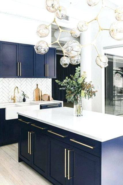blue and white kitchen decor for