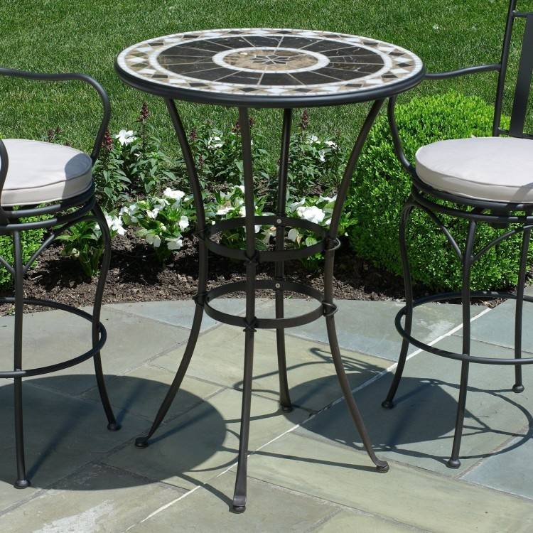 bistro patio chairs 3 piece wrought iron bar height