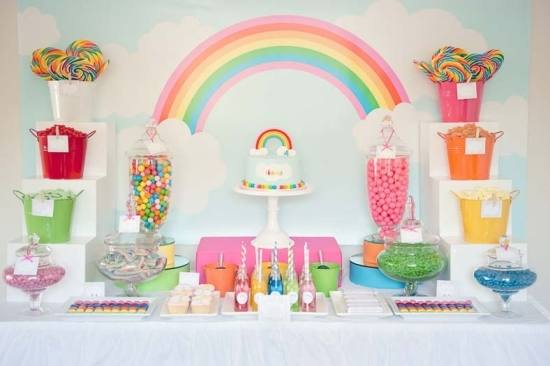 Vintage Rainbow Birthday Party via Kara's Party Ideas KarasPartyIdeas