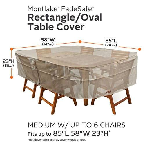 The Montlake FadeSafe™ Highback Chair Cover from Classic Accessories is not  only designed to protect your patio furniture longer but will keep rain out  and