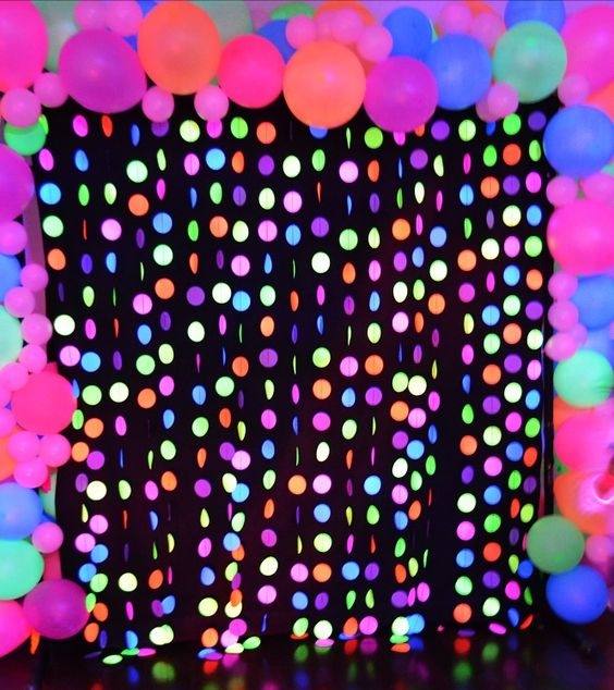 GLOW PARTY Photo Booth Kit, Neon Birthday, Photo Props, Glow In The Dark, Neon Party Decorations,