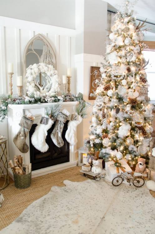 Published June 23, 2018 at 1200 × 1801 in 30 Vintage And Rustic Christmas Tree Decor Ideas