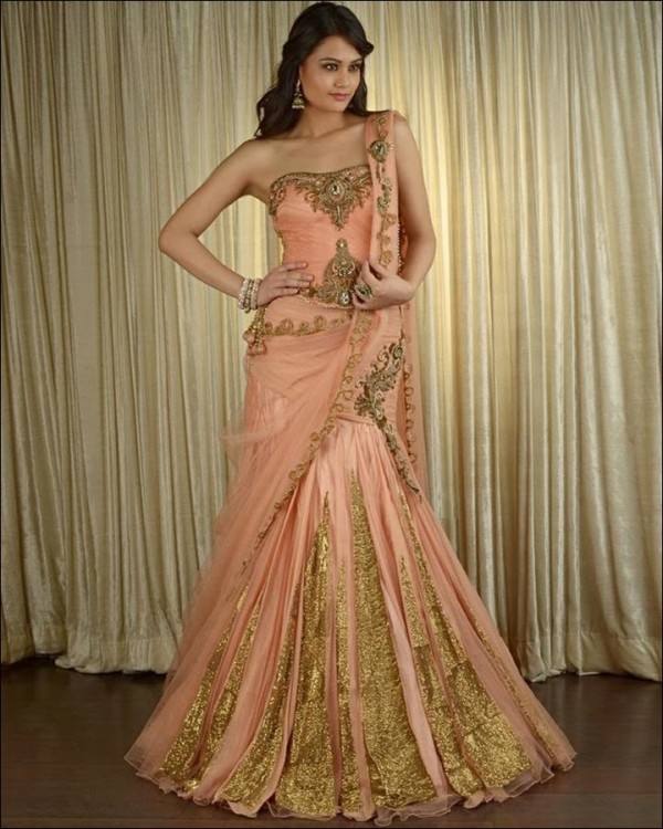 This is THE perfect  fusion bridal gown, or perfect for a modern indian bride having a  traditional Indian