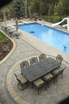 Dolomitic limestone swimming pool patio and landscaping ideas Kinnelon NJ Deck