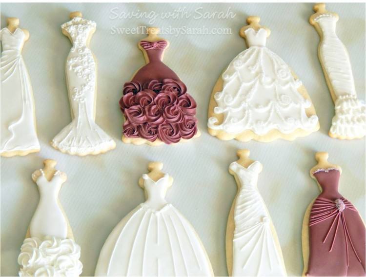 Unique Decorated Wedding Cookies for Simple and Pretty Wedding Dress  Cookies
