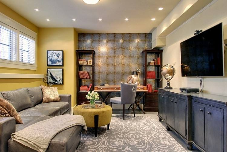 A finished basement can be easily converted into a home office