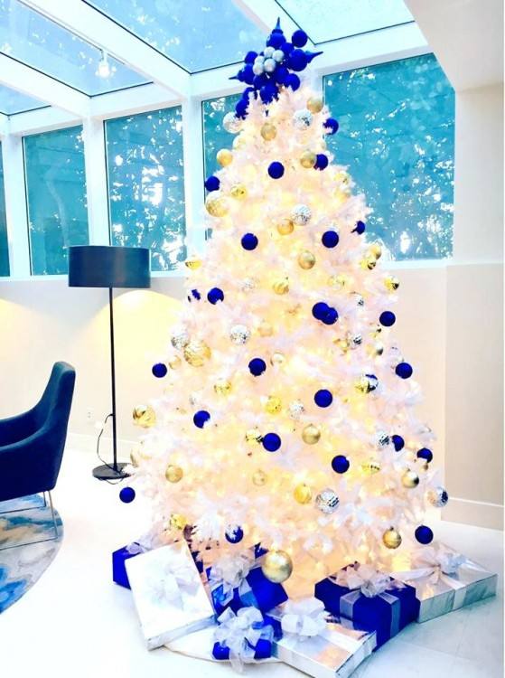 Royal Blue, White and Silver Christmas Tree Decorations
