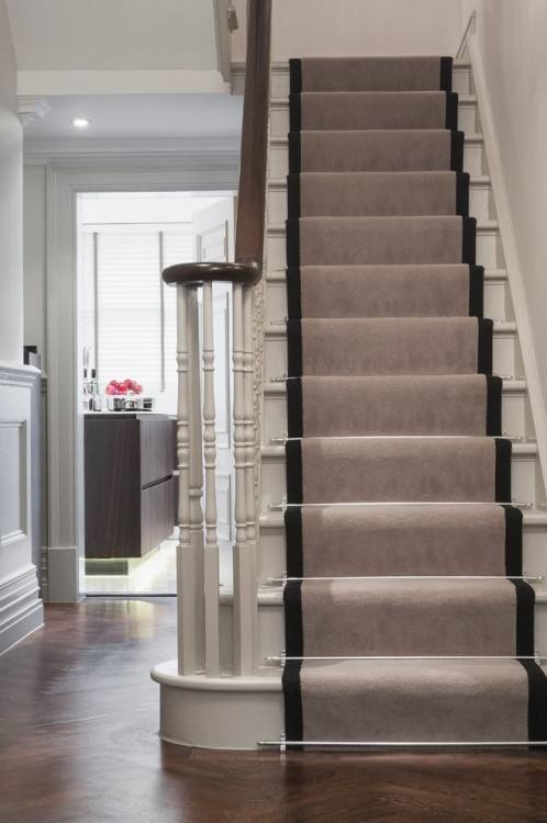 Check out this tutorial on how to replace your outdated carpet with an  inexpensive stair runner