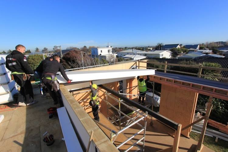 The outer layers are structural, helping to hold up and brace the house