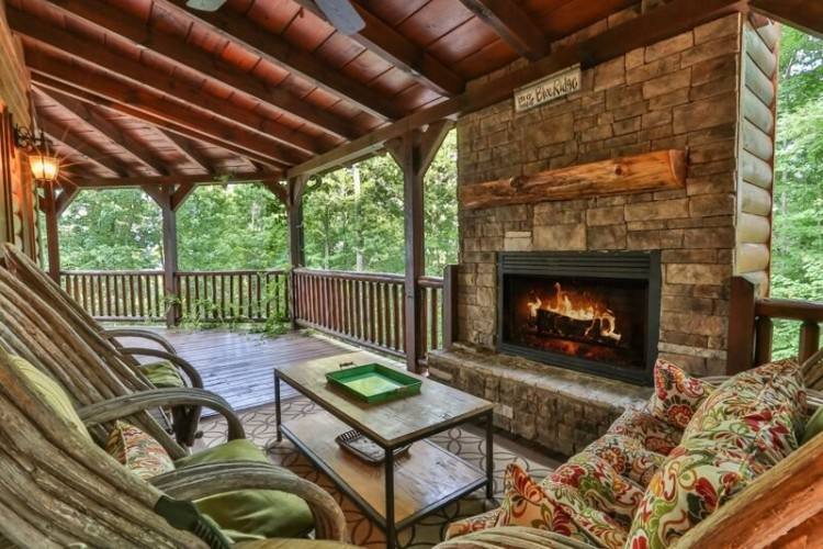 Starry Nights cabin offers unmatched luxury with a huge outdoor living space on the covered deck