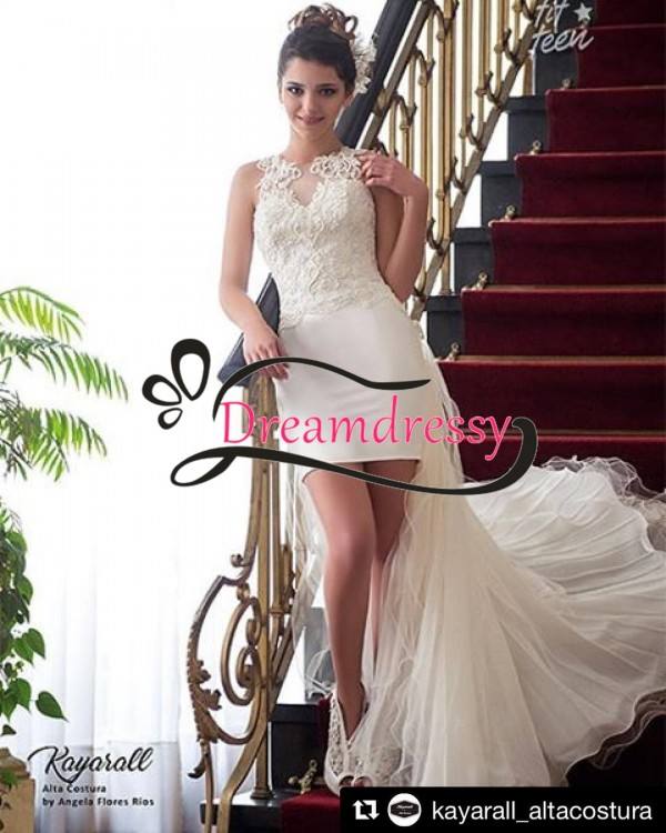 Amber Wedding Dress Short Ivory by Alie Street