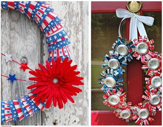 A DIY platter made with red, white and blue  beads