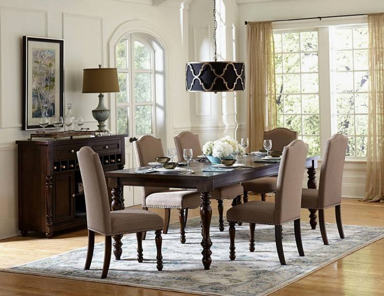 Rokane Dining Room Table and Chairs (Set of 7), , large