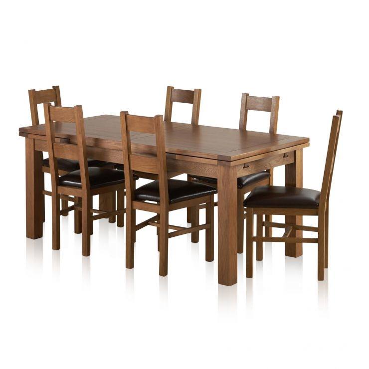 8 Piece oak dining table set on Webcheap