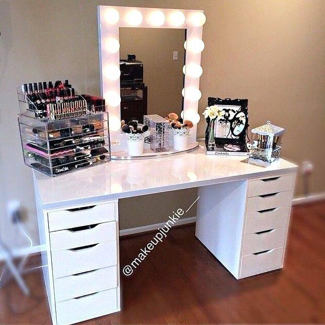 vanity table ideas converted desk heres a novel idea place a mirror on the inside of