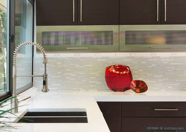 Mosaic tile kitchen backsplash