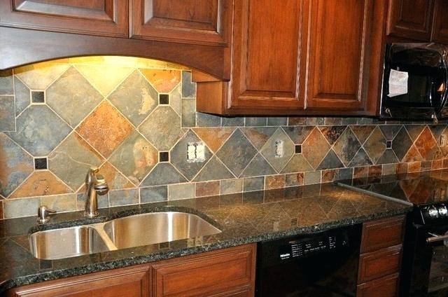 Kitchen Countertop Backsplash White Cabinets Back Splash Tile Granite  Corian Countertops