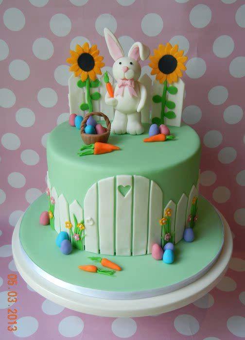 Peaceably Decorating Bunnies Cake