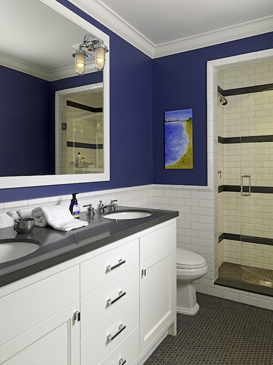 Astounding Cute Bathroom Ideas Blue Wall Porcelain Tile Decoration with  regard to Blue Bathroom Ideas