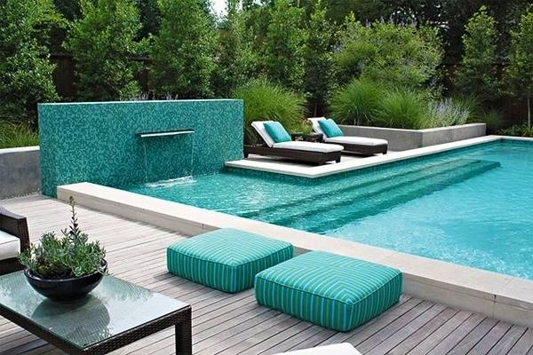 Pool Design Custom Pool Garden Design Glass tile swimming pool design