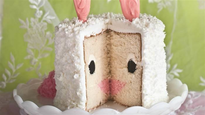 Floral bunny cake from an Easter Garden Party on Kara's Party Ideas |  KarasPartyIdeas