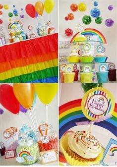 Kids and adults alike are sure to love these rainbow birthday party ideas