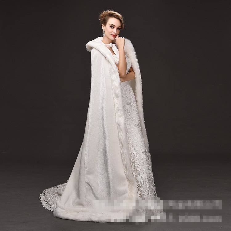 2019 Plus Size Winter 2016 Bridal Shawls Jackets Cape Faux Fur Christmas  Cloaks Hooded Perfect Wedding Wraps Abaya Wedding Dresses From Dressave,