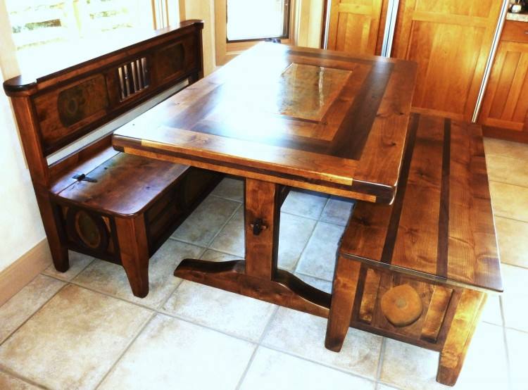 kitchen table with storage bench