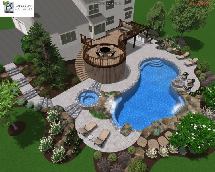 Pool design with outdoor lighting NJ