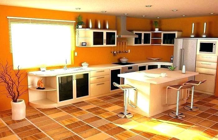 Funky Orange Kitchen Cabinet Paint Color Ideas