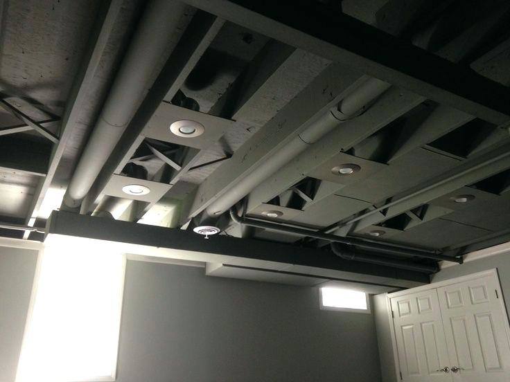 painting unfinished basement ceiling black spray painted ideas flat