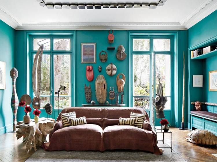 blue and green bedroom