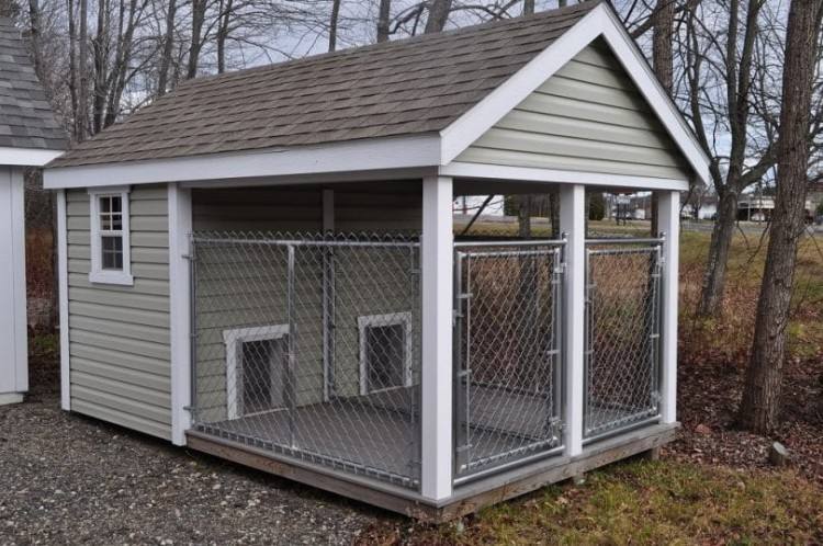 Dog kennels, bench seat with storage and built in bookshelves for in the basement